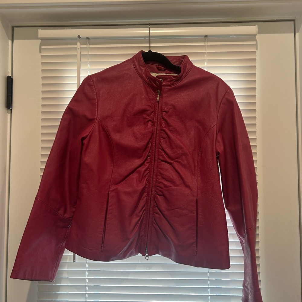 Women's Pink Leather Jacket